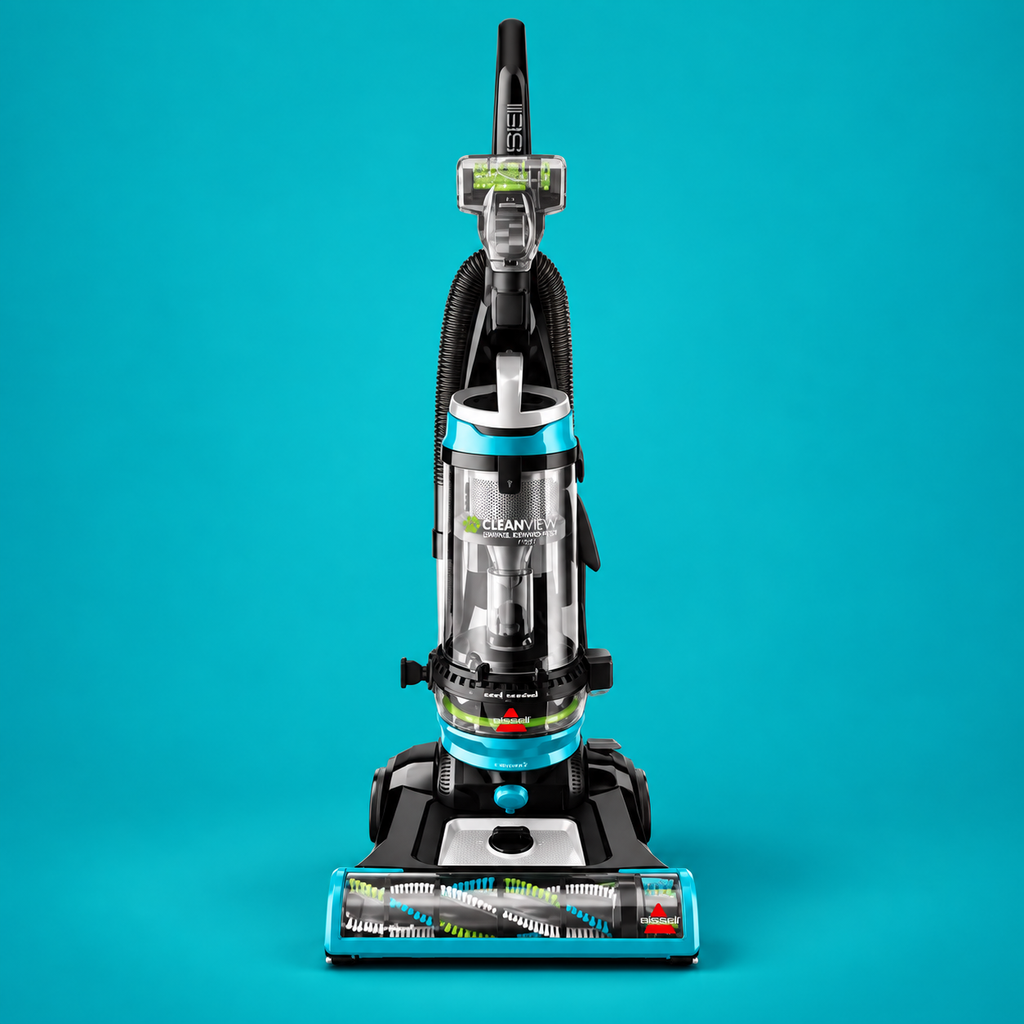 BISSELL CleanView Swivel Rewind Pet Deluxe 22547 on a teal backdrop