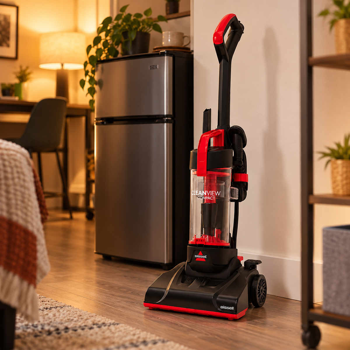 BISSELL CleanView Compact 3508T in an apartment hallway