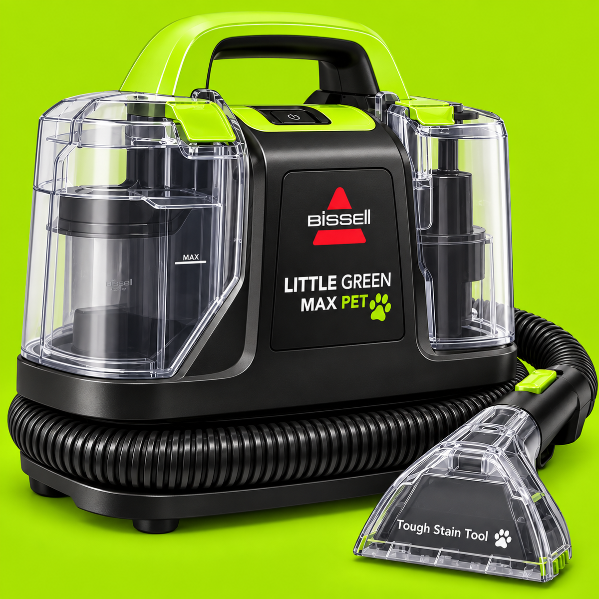 BISSELL Little Green Max Pet 3860 on a green backdrop