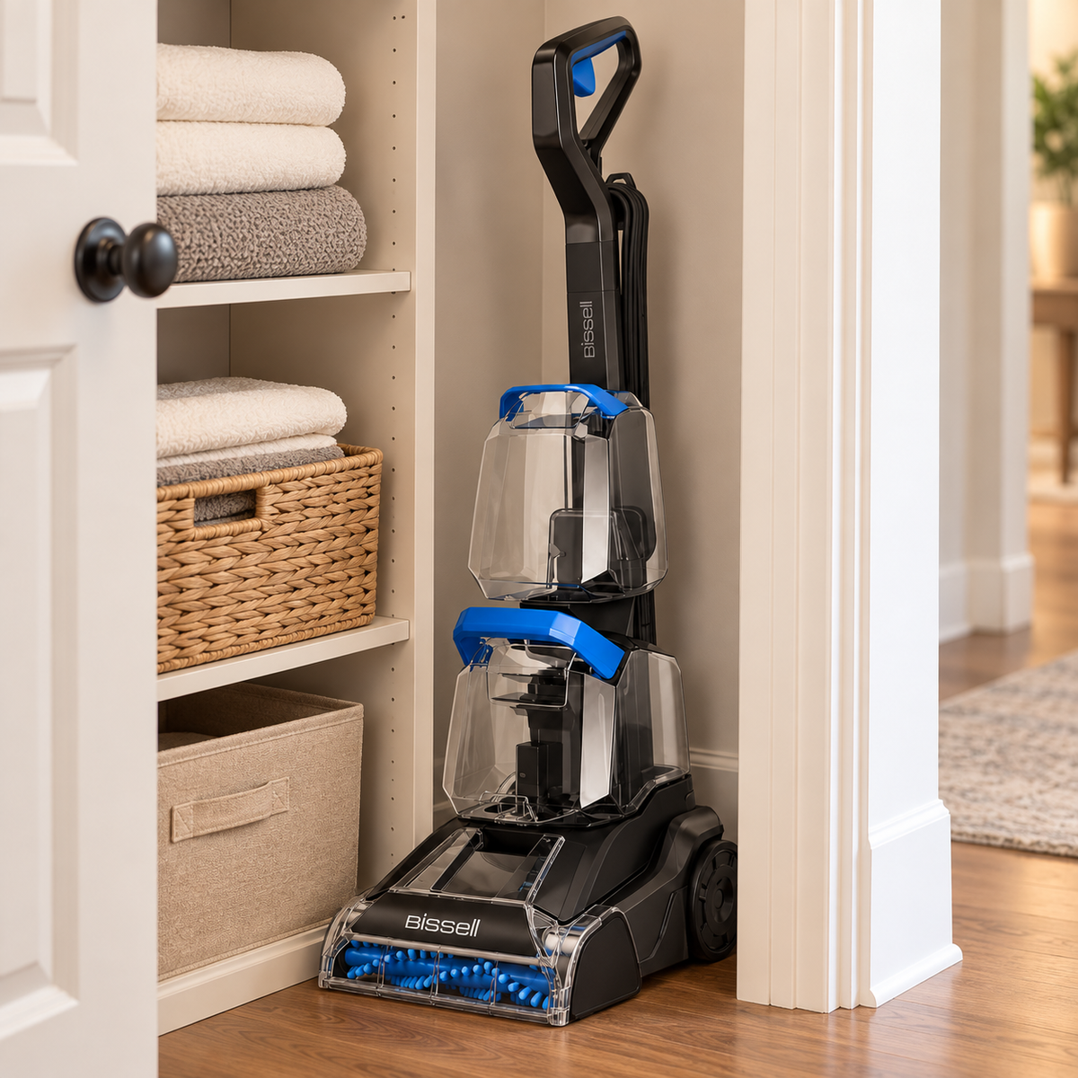 BISSELL TurboClean 3952 stored in a hallway closet