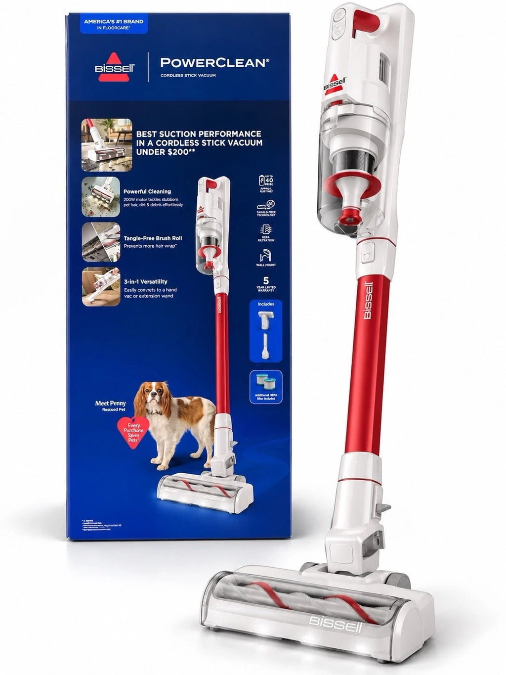 BISSELL PowerClean Swivel Head Cordless Stick Vacuum (4342)
